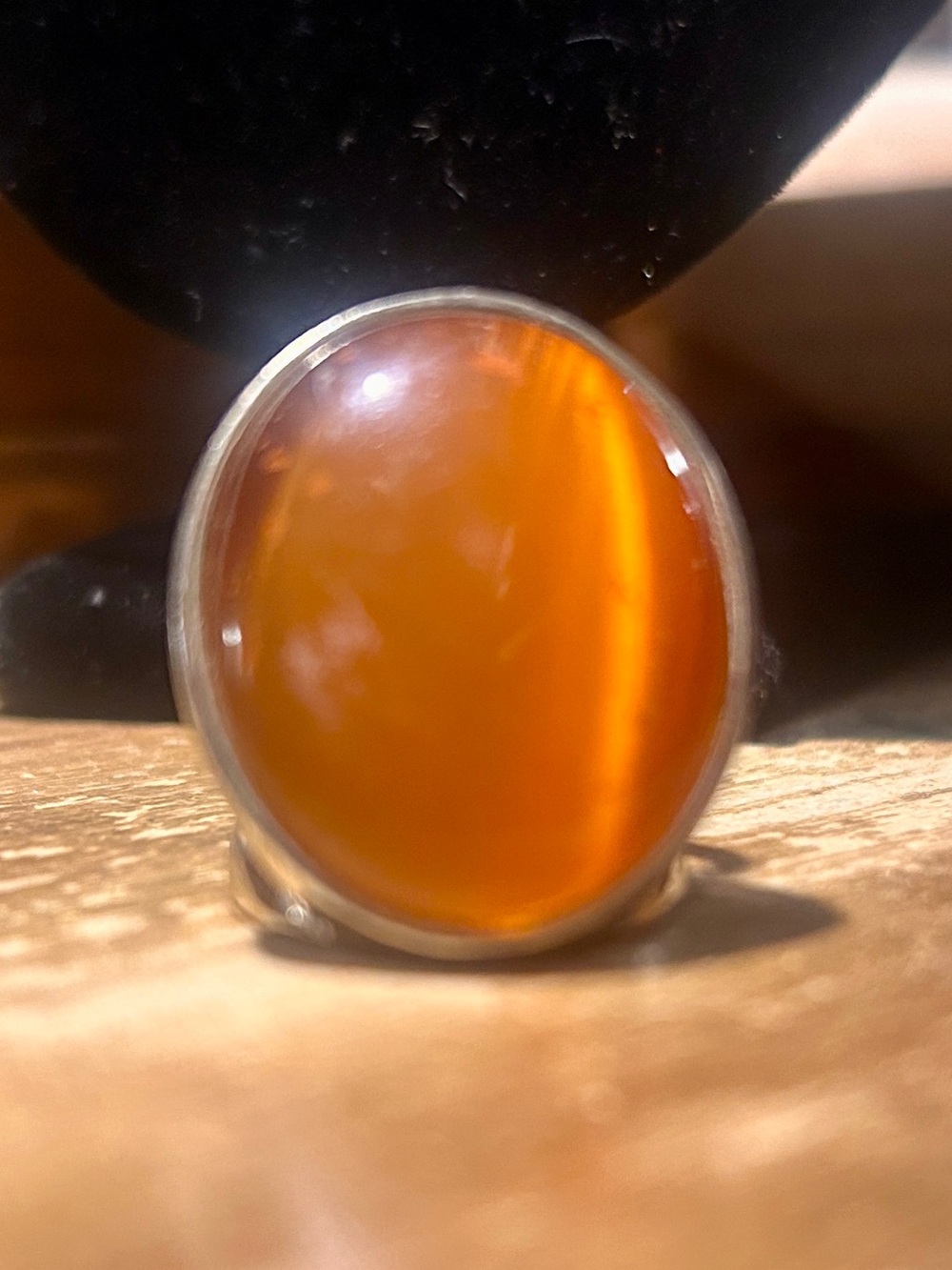 Gold-tone Orange Oval Ring - costume jewelry